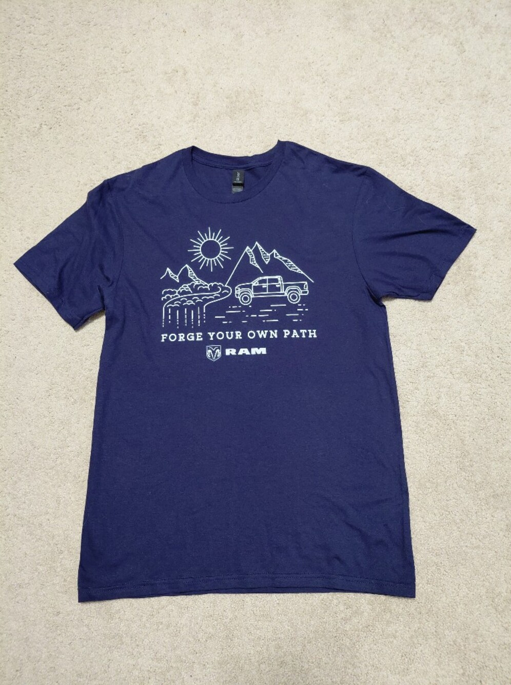 Gildan Navy Short Sleeve Graphic Tee - White Outdoor Design